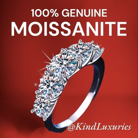 KindLuxuries Jewelry - 💎OS265💎‎ 18k 3.6ct Diamond Moissanite Ring 925 Sterling Sliver, Gold Plated